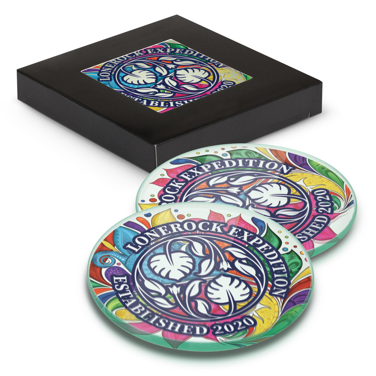 Venice Glass Coaster - Set of 2 - Round - Full Colour