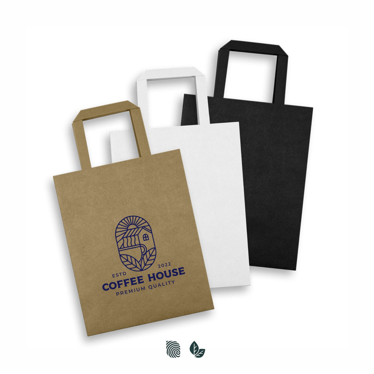 Medium Flat Handle Paper Bag Portrait