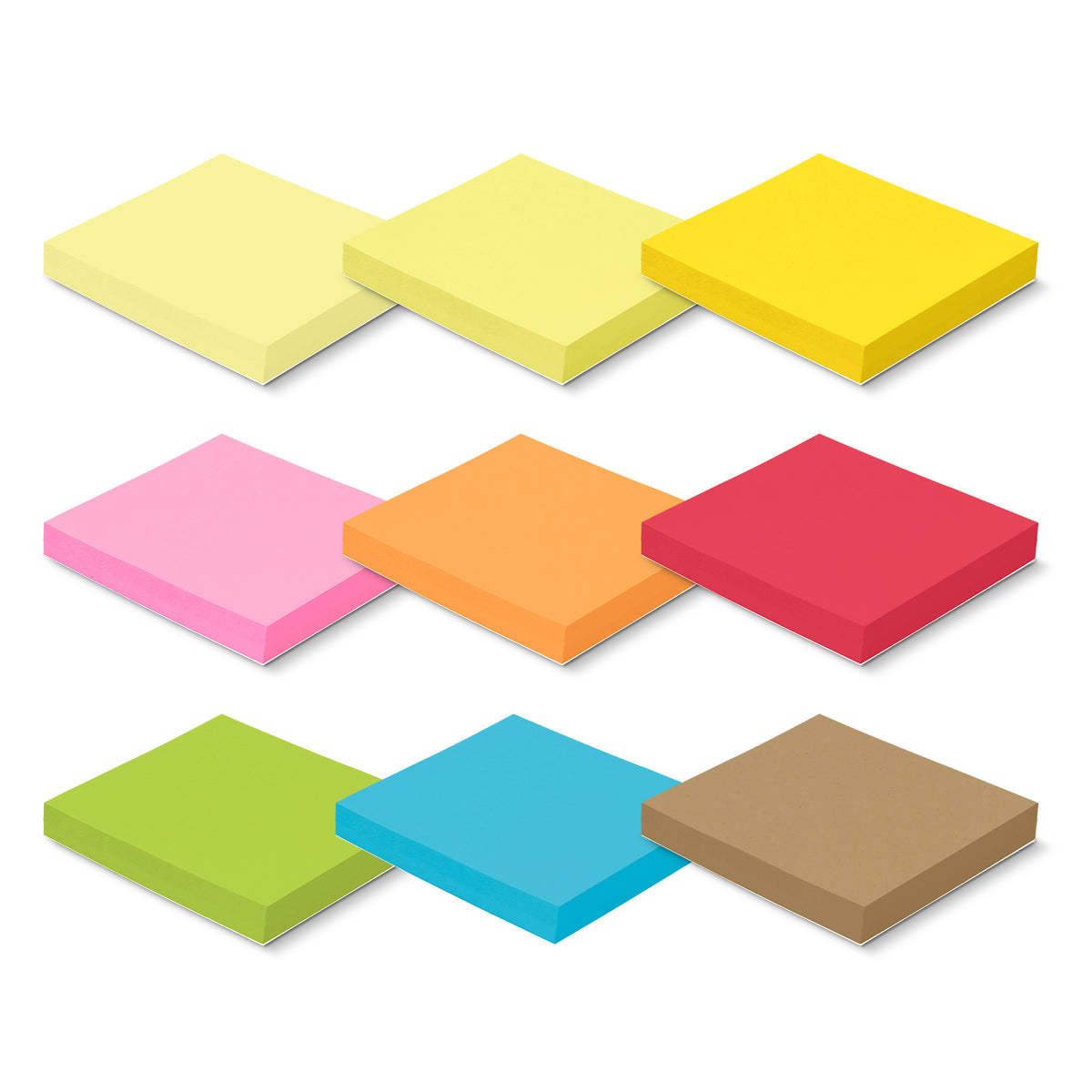 Coloured Sticky Pad 70 x 75mm - 100 Sheets