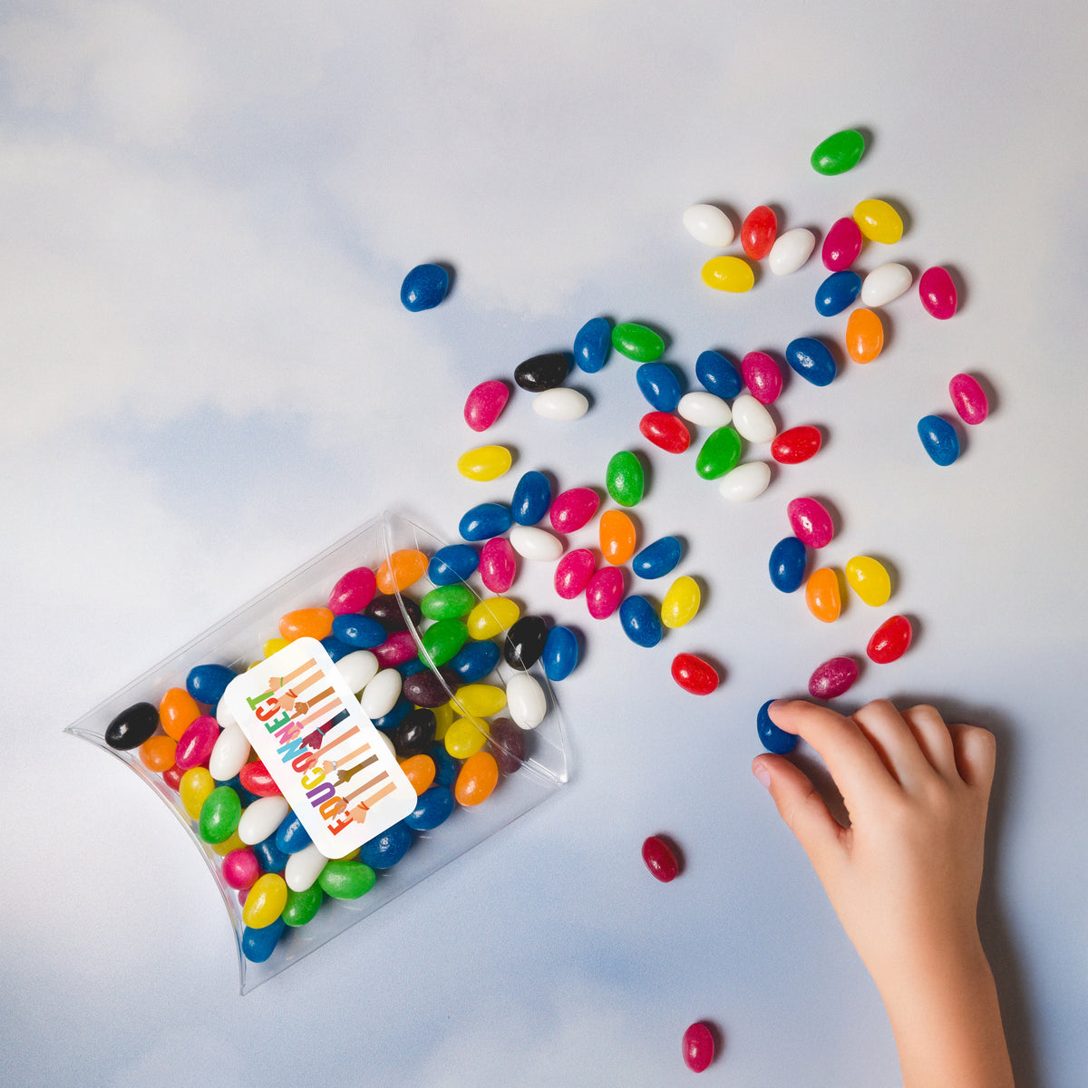 Assorted Colour Mini Jelly Beans in Pillow Pack