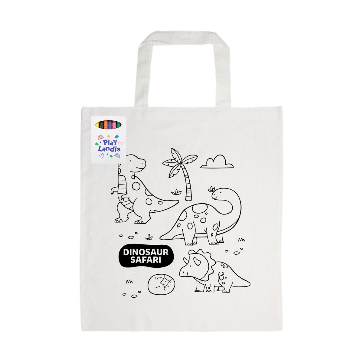 Colouring Short Handle Cotton Bag & Crayons