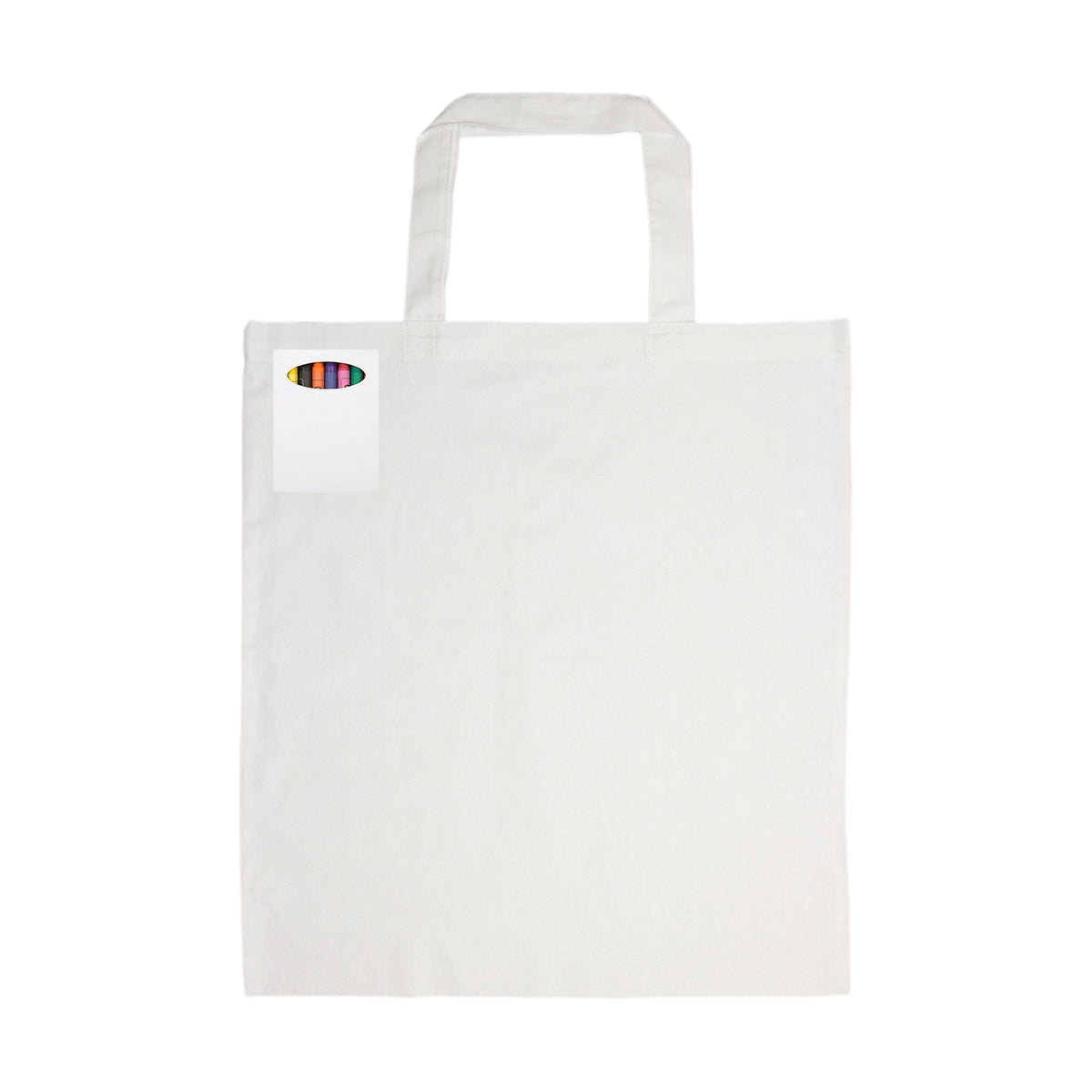 Colouring Short Handle Cotton Bag & Crayons