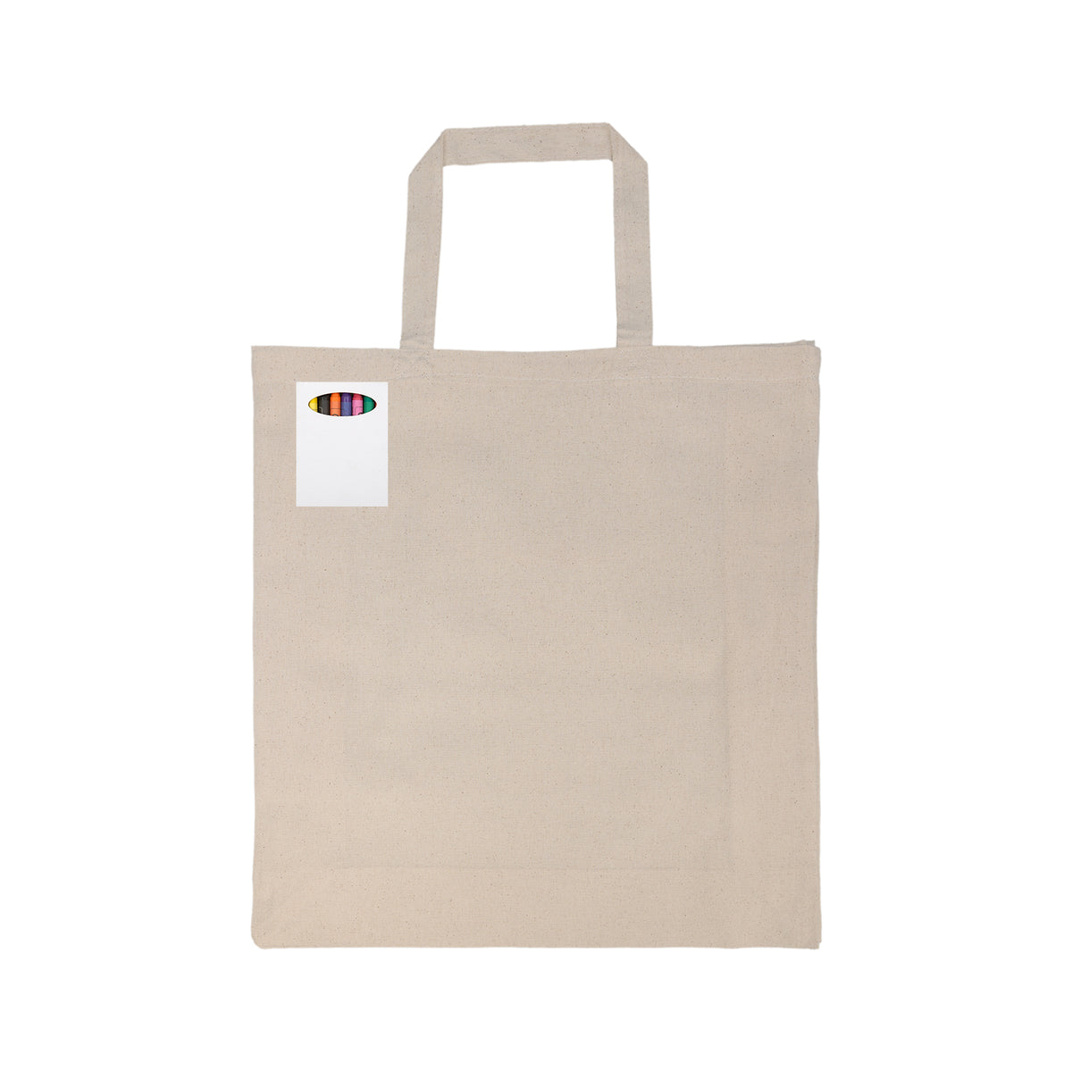 Colouring Short Handle Calico Bag & Crayons