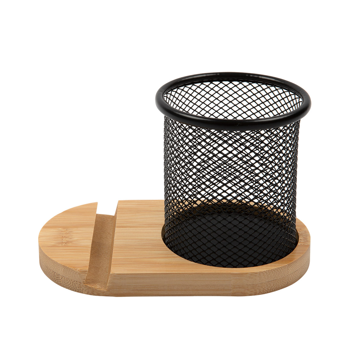 Bamboo Pen Tidy Phone Stand