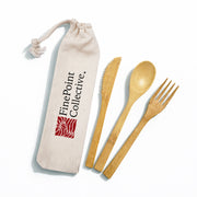 Miso Bamboo Cutlery Set in Calico Pouch