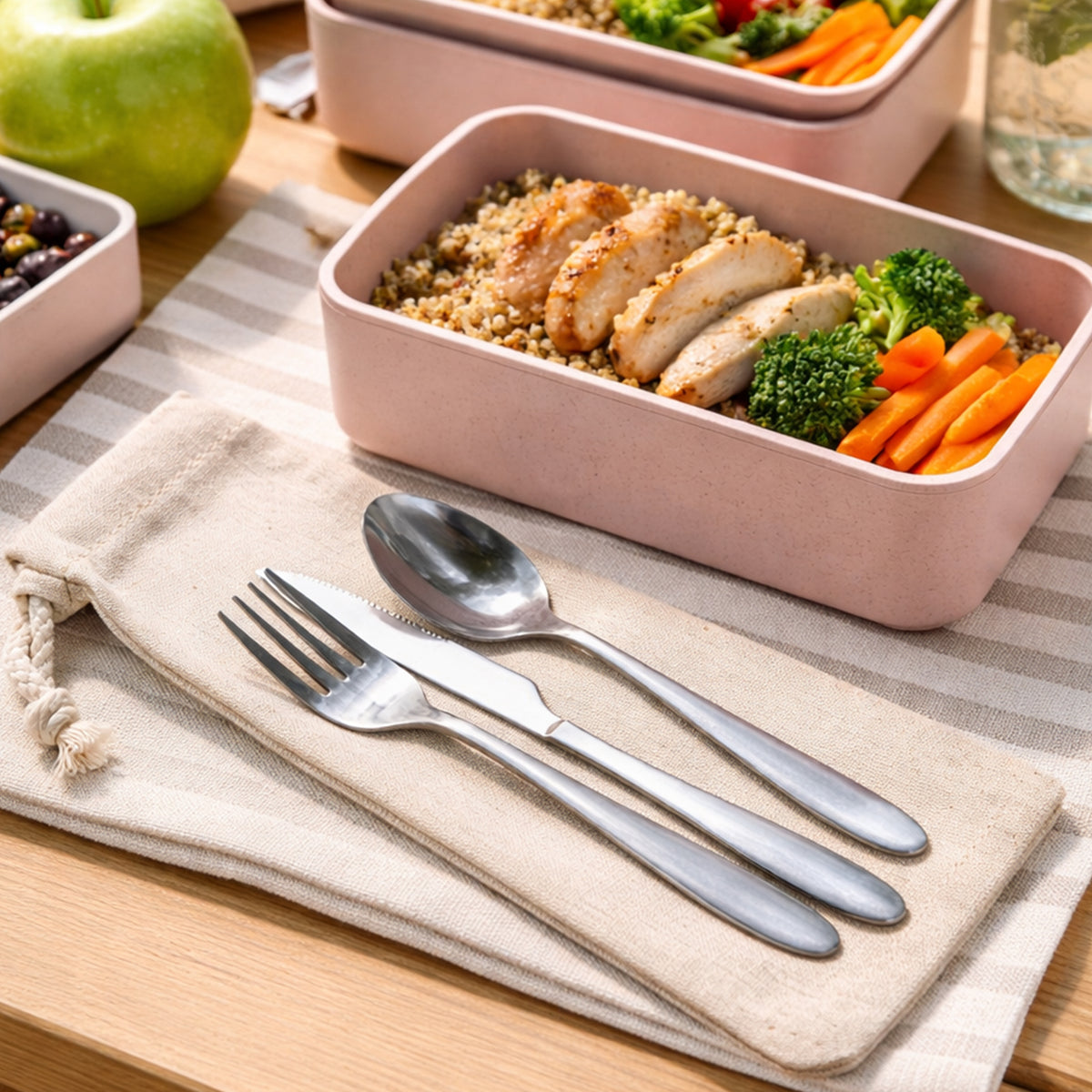 Banquet Cutlery Set in Calico Pouch
